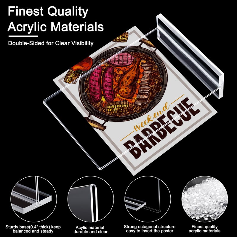 Hoewina Acrylic Sign Holder 5 x 7 Inch 6 Pack - acrylic display stands for Store table sign holder - Vertical Double-Sided Acrylic Stands, Vendor Booth Display Items - Flyer Holder & Plastic Paper Holder - Acrylic Frame for Restaurants, Office, Home, Store - Image 2